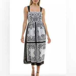 TAYLOR Women’s Black & White Strap Midi Dress 
Size:2
